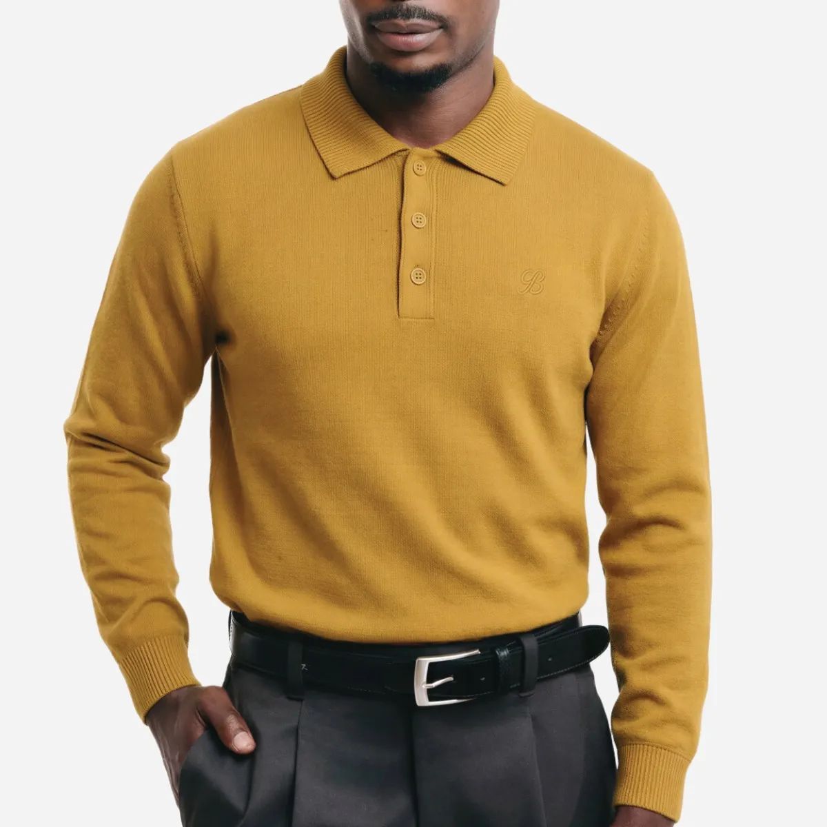 Brentwood Sterling 3 Button LS Knit Golfer