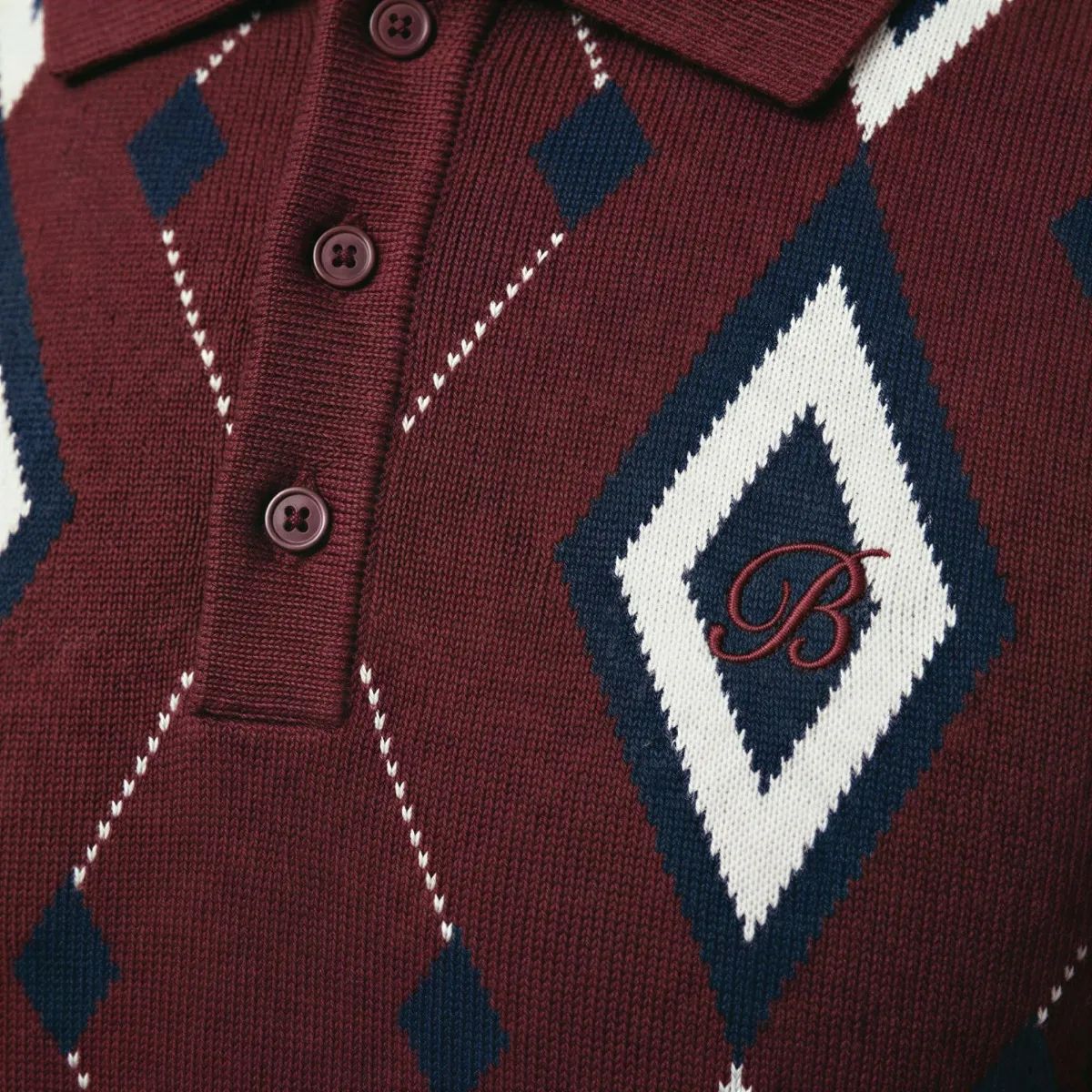 Brentwood Milan Argyle LS Knit Golfer